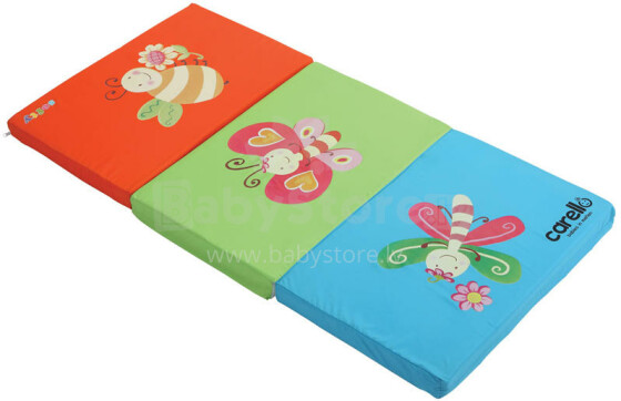 Carello Softy Multicolor Saliekams matracis ceļojuma gultiņām [120x60] + soma uzglabāšanai, dažādas krāsas