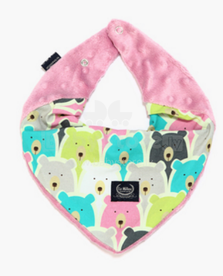 La Millou Art. 84185 Warm Neck Polar Bears&Dusty Rose Šalle-lakatiņš