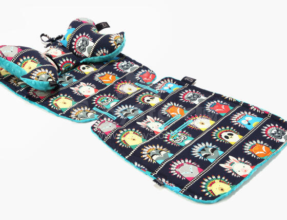 La Millou Art. 84236 Stroller Pad Indian Zoo&Teal Мягкий вкладыш для коляски