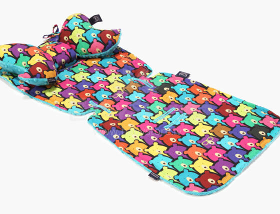 La Millou Art. 84237 Stroller Pad Jelly Bears&Teal Mīksts ieliktnis ratiņiem