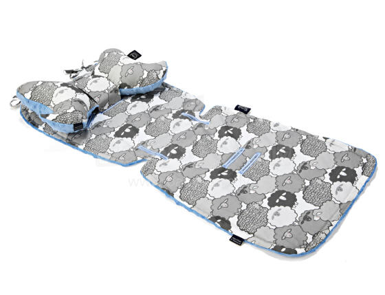 La Millou Art. 84241 Stroller Pad Graphite Sheep Family&Sky Мягкий вкладыш для коляски
