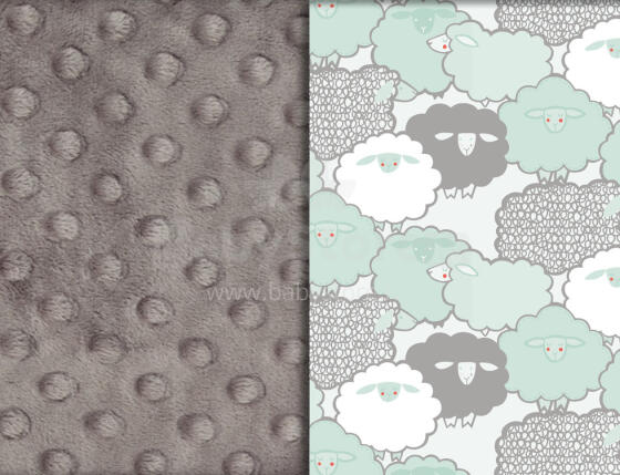 La Millou Art. 84242 Stroller Pad Mint Sheep Family&Grey Mīksts ieliktnis ratiņiem