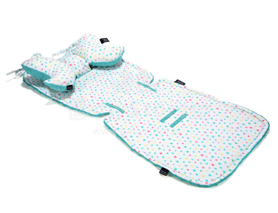 La Millou Art. 84248 Stroller Pad Rainbow Stars&Teal Mīksts ieliktnis ratiņiem