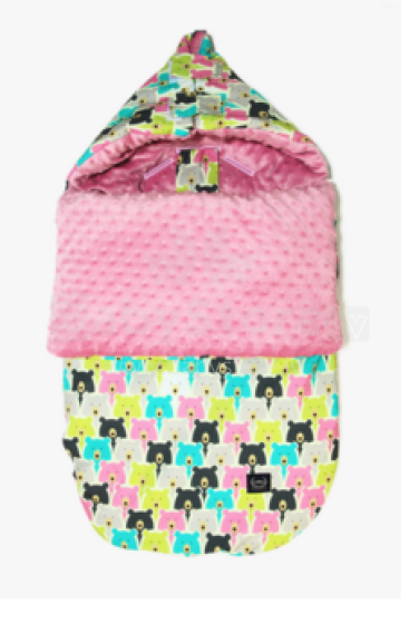 La Millou Art. 84282 Stroller Bag M Polar Bears&Dusty Rose Теплый спальный мешок