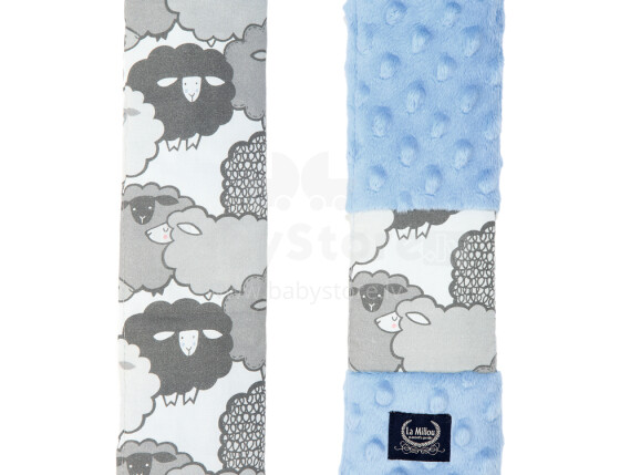 La Millou Art. 84310 Seatbelt Cover Graphite Sheep Family&Sky Мягкая накладка на ремень безопасности