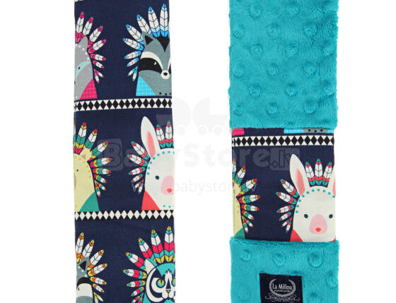 La Millou Art. 84318 Seatbelt Cover Indian Zoo&Teal Drošības jostas apvalki