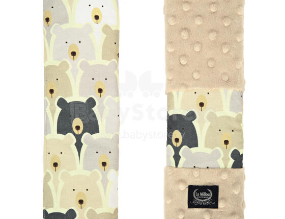 La Millou Art. 84323 Seatbelt Cover Pure Bears&Latte Мягкая накладка на ремень безопасности