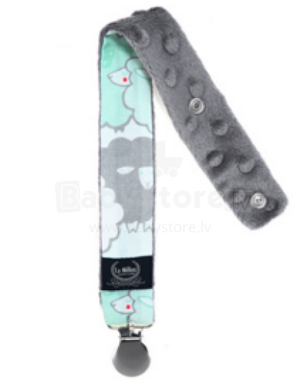La Millou Art. 84425 Pacifier Hander Mint Sheep Family&Grey Klipsis knupītim