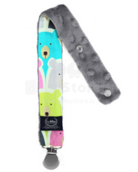 La Millou Art. 84427 Pacifier Hander Polar Bears&Grey Klipsis knupītim