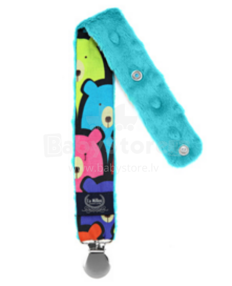 La Millou Art. 84435 Pacifier Hander Jelly Bears&Teal Клипса для пустышки