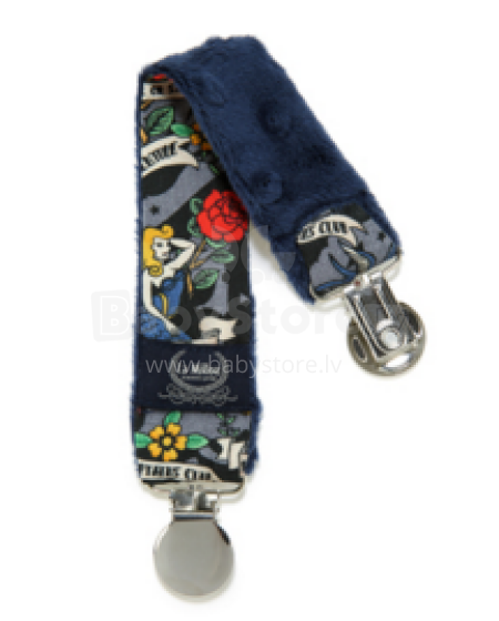 La Millou Art. 84440 Double Pacifier Hander Grey Tattoo Marine Club&Navy Двойная клипса для пустышки