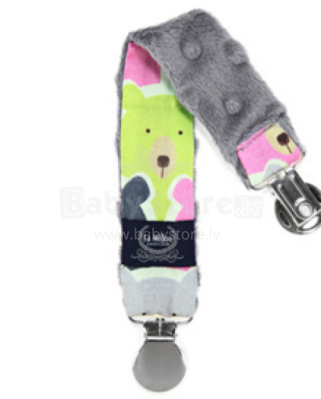 La Millou Art. 84444 Double Pacifier Hander Polar Bears&Grey Двойная клипса для пустышки