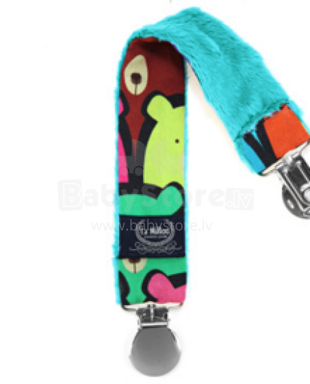 La Millou Art. 84445 Double Pacifier Hander Jelly Bears&Teal Dubultais klipsis knupītim