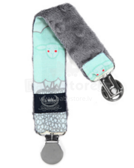 La Millou Art. 84451 Double Pacifier Hander Mint Sheep Family&Grey Двойная клипса для пустышки