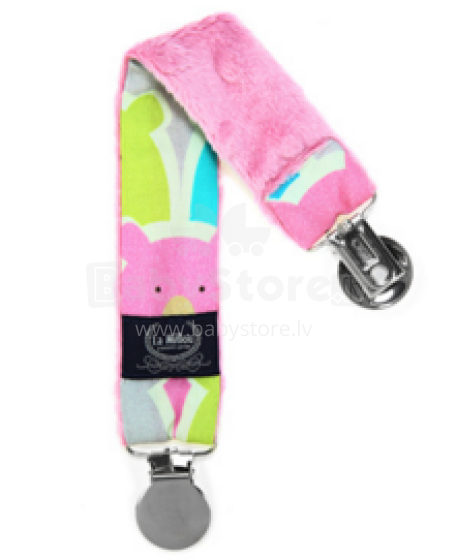 La Millou Art. 84452 Double Pacifier Hander Polar Bears&Dusty Rose Dubultais klipsis knupītim