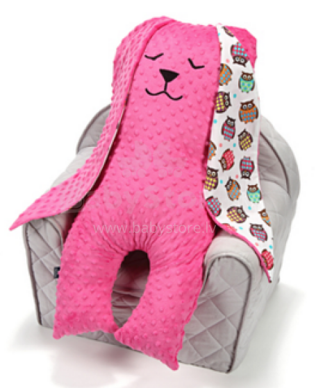 La Millou Art. 84576 Big Bunny Dobbit Fuchsia Forest Owl Mīksta miega rotaļlieta Trusis