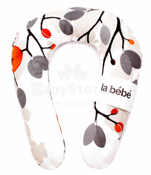 La Bebe™ Snug Cotton Nursing Maternity Pillow Art.15790 Orange Orchid Pillow with buckwheat filling 20*70cm