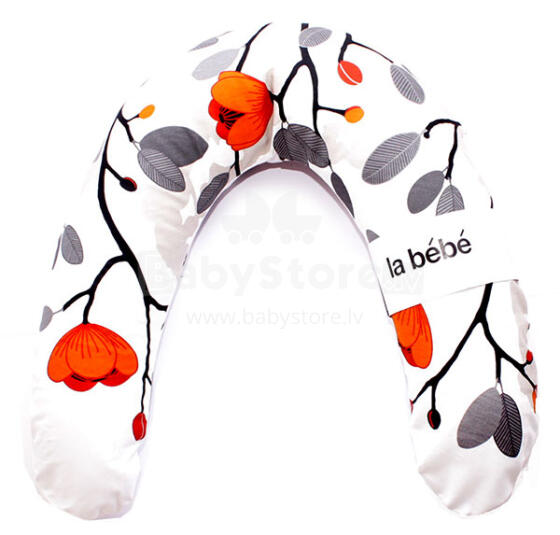 La Bebe™ Rich Maternity Pillow Art.12714 Orange Grey Tree Pakaviņš (pakavs) mazuļa barošana, gulēšanai, pakaviņš grūtniecēm 30x104 cm