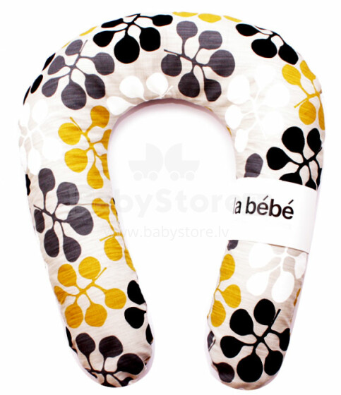 La Bebe™ Snug Cotton Nursing Maternity Pillow Art.15741 Yellow Tree Branch Подковка для сна, кормления малыша 20*70cm
