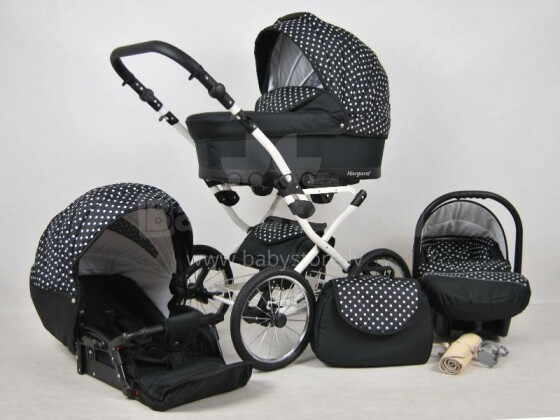 Raf-pol Margaret White Art. 84698 Детская универсальная современная коляска с надувными колесами 2в1 [всё в комплекте] 