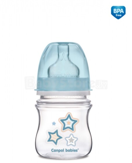 Canpol Babies Art.35/216 Pudelīte ar silikona knupīti antikolika, 120 ml (0+ mēn.)