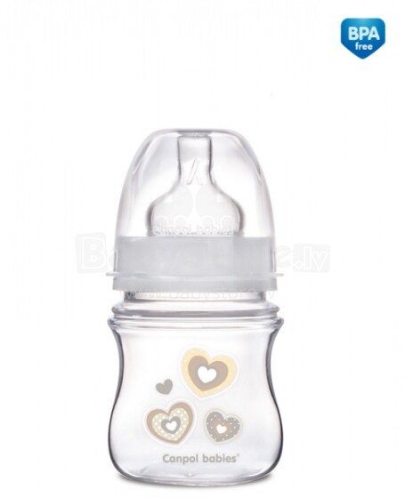 Canpol Babies Art.35/216 Ortodontilise koolikutevastase silikoonnipliga pudel. 120 ml. (0+ kuud)