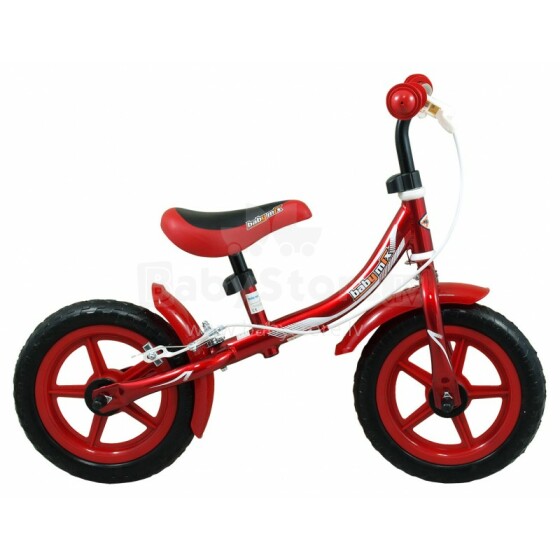 Vaikiškas motoroleris „BabyMix Red 888G Brake Balance Bike“ su metaliniu rėmeliu 12 '' ir stabdžiais