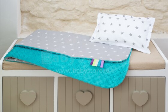 Baby Love Art.85157 Minky Set Комплект белья для коляски - мягкое двухсторонее одеяло-пледик из микрофибры + подушка