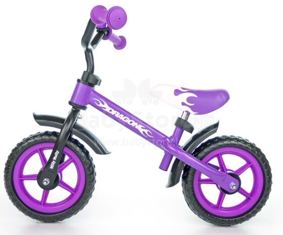 MillyMally Dragon Purple Детский велосипед - бегунок с металлической рамой 10''