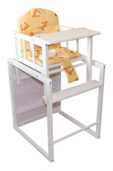 D&S Vertriebs GmbH 126463071 Стул для кормления Baby highchair DS153PW с ремнями безопасности