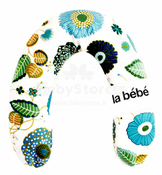 La Bebe™ Rich Cotton Nursing Maternity Pillow Art.78239 Blue deco Подковка для сна, кормления малыша 30x104 cm