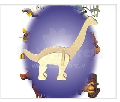 Woodcraft Art.MA1040 Koka 3D galvosūkis Brachiosaurus