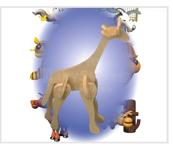 Woodcraft Art.MA1003 Koka 3D puzle Žirafe