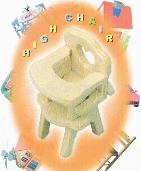 Woodcraft Art.MA1024 Koka 3D puzle Barošanas krēsliņš