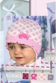Rastrinis 16/051 straipsnis „Slonko Cotton“ kūdikių kepurė