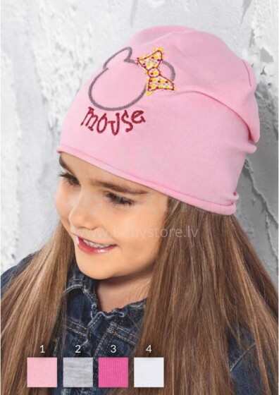 Raster Art.18/036 Pink Mouse Kokvilnas mazuļu cepure