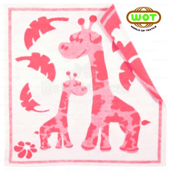 WOT ADXS 004/1025 Žirafa Aukštos kokybės vaikiška medvilninė antklodė (antklodė) 100x118 cm