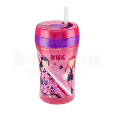 Nuk Flexi Fun Cup Pink Art.SC21  Детский поильник с трубочкой,300 мл.с 18+