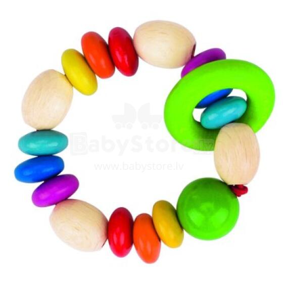 Goki Art.737320 Деревянная погремушка Touch ring Rainbow