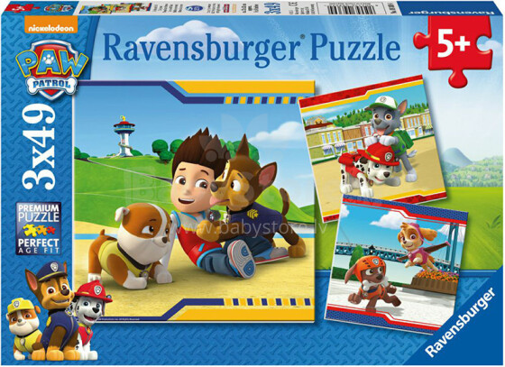 Ravensburger Art.09369 Puzzle Paw Patrol (3x49 vnt.)