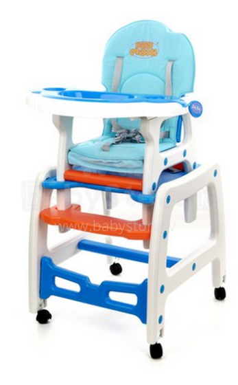 Baby Maxi 1276 Blue 5in1 Daudzfunkcionālais krēsliņš-galdiņš+šūpulis
