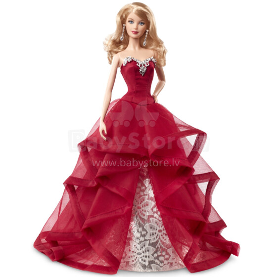 „Mattel Holiday Doll 2016 CHR76“ raudona, vakarinė suknelė “