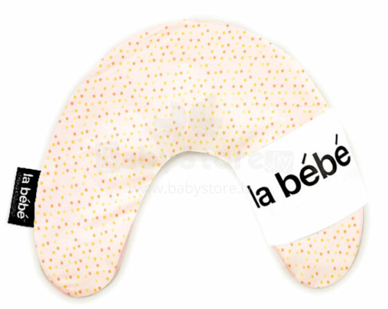 La Bebe™ Mimi Nursing Cotton Pillow Art.3325 Dots Pink travel pillow, size 19x46 cm