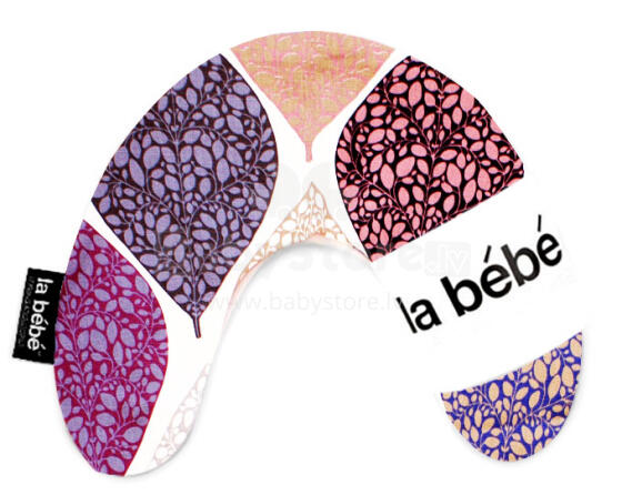 La Bebe™ Mimi Nursing Cotton Pillow Art.35602 Deco Purple Travel pillow, size 19x46 cm