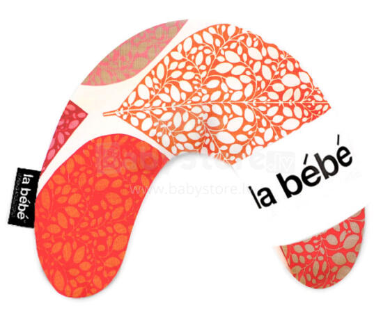 La Bebe™ Mimi Nursing Cotton Pillow Art.45292 Deco Orange Подкова для сна, путешествий, кормления малыша 19x46cm