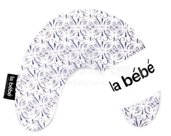 La Bebe™ Mimi Nursing Cotton Pillow Art.3327 White/Blue, Travel pillow, size 19x46 sm