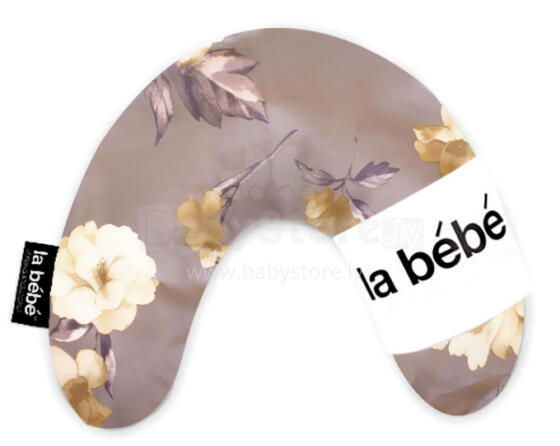 La Bebe™ Mimi Nursing Cotton Pillow Art.3313 Rose Pastel Gray Подкова для сна, кормления малыша 19x46 cm