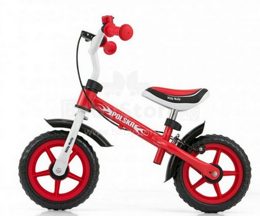 MillyMally Dragon Brake Polska Детский велосипед - бегунок с металлической рамой 10'' и тормозом