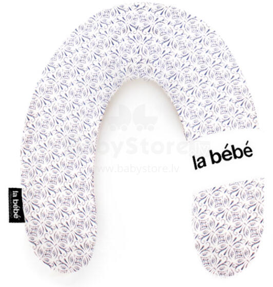 La Bebe™ Rich Maternity Pillow Art.85504 Tracery White/Dark Blue, 30x104 cm