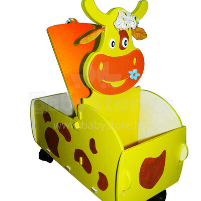 WoodyGoody Art. 47664 Ящик для игрушек с сиденьем 'Корова'